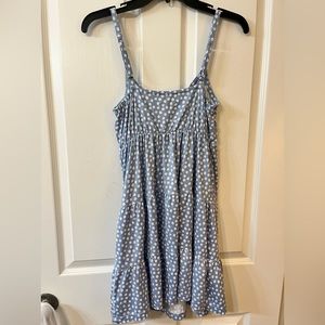 Women’s Hollister Mini Dress- S - Blue w/white flowers - Like New
